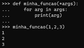 exemplo de função utilizando args e print