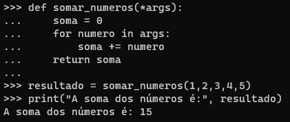 exemplo de função que soma utilizando args como argumento